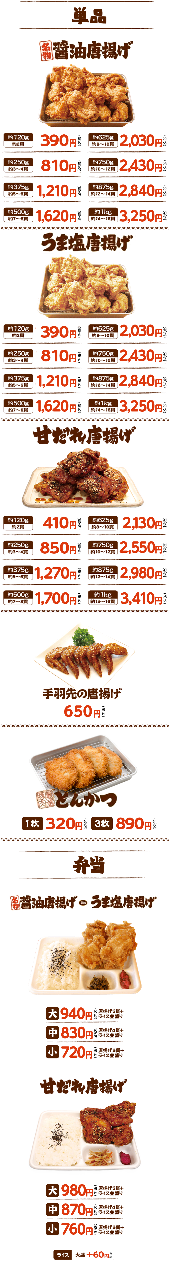 メニュー表